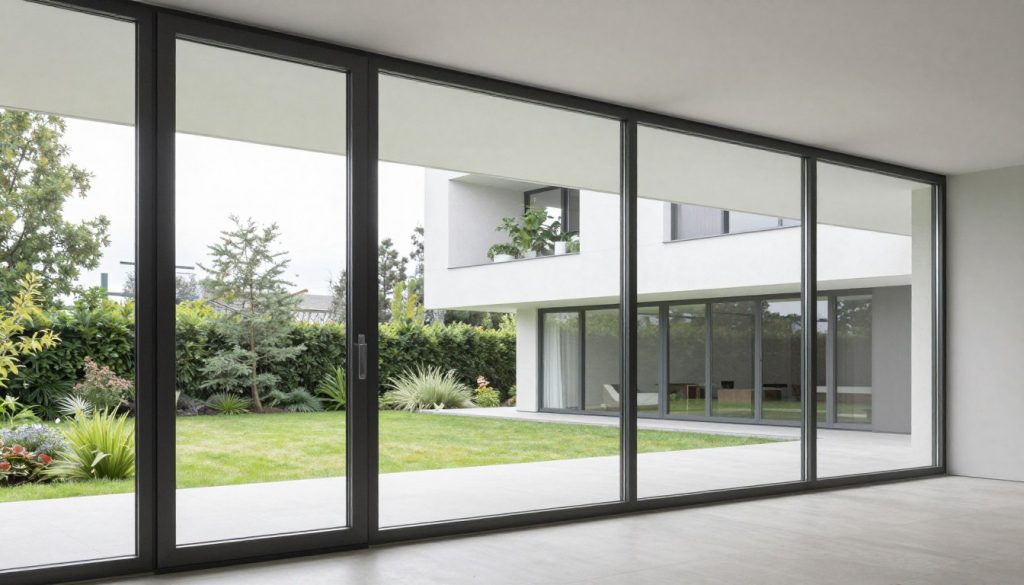 Aluminiumfenster mit schmalem Profil und großer Glasfläche