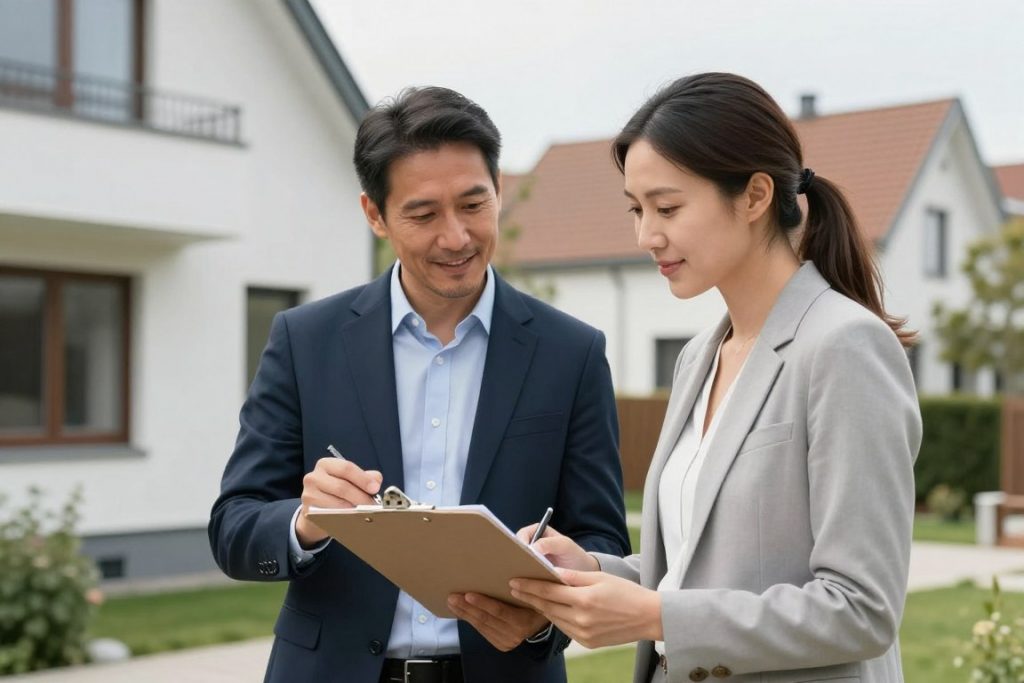 Beratungsgespräch für Verputzarbeiten vor Ort