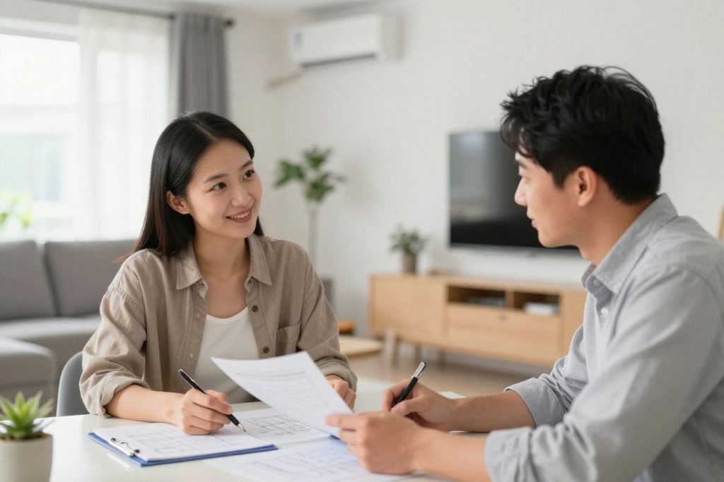 Beratungsgespräch zwischen Hausbesitzer und Heizungsbauer-SHK Berater in Weyhe