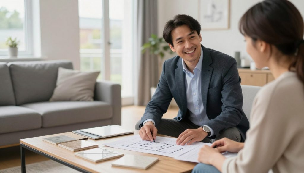 Beratungsgespräch zwischen Werklotse Berater und Hausbesitzer in Delmenhorst