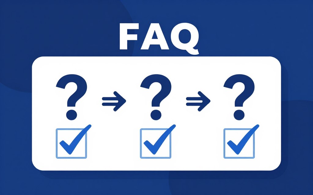 FAQ Illustration mit Fragezeichen und Antworten zum Thema Heizungsbauer und SHK-Installateur in Oldenburg