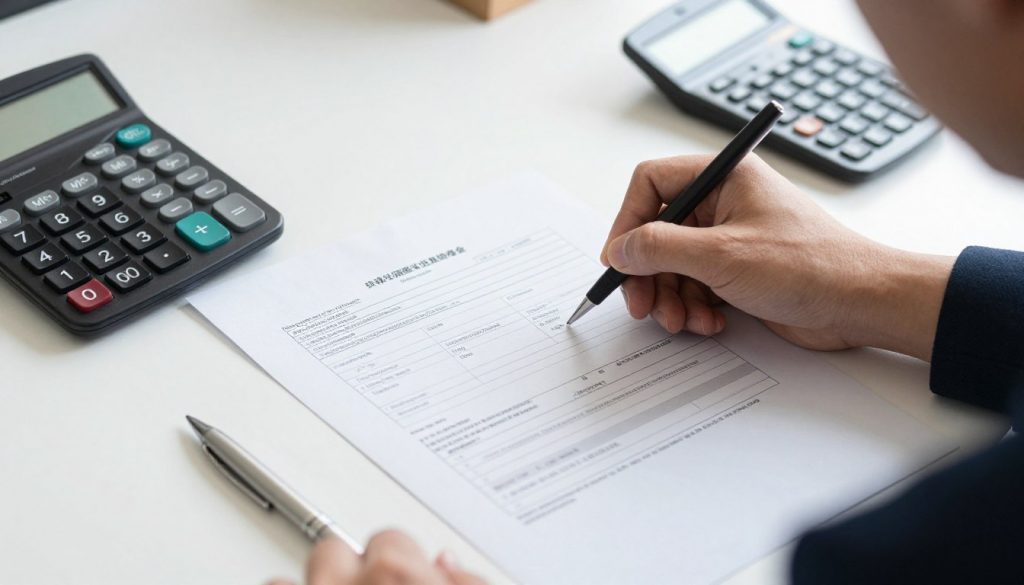 Förderantrag für energetische Sanierung wird ausgefüllt