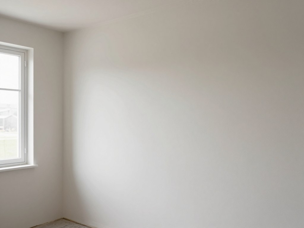 Frisch verputzte Innenwand mit glatter Oberfläche bereit für Tapete oder Anstrich