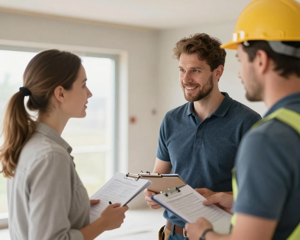 Hausbesitzer stellt Fragen zu Verputzer-Arbeiten in Oldenburg
