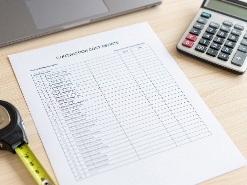 Kostenvoranschlag für Maurerarbeiten mit Taschenrechner