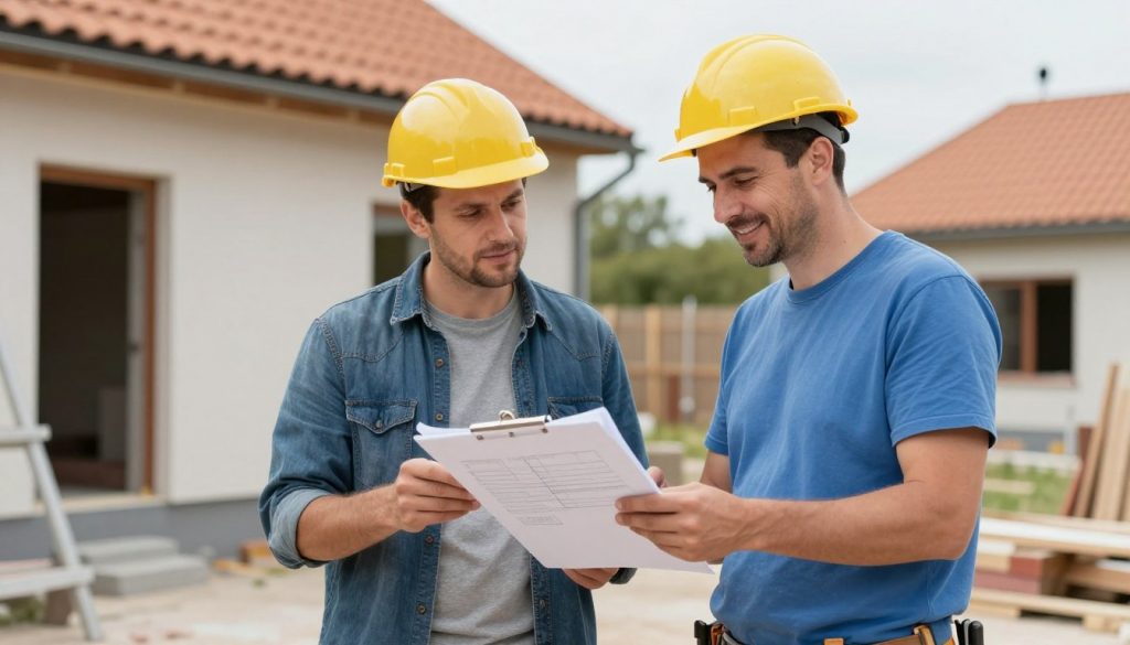 Maurer-Team bei Bauberatung vor Ort in Oldenburg