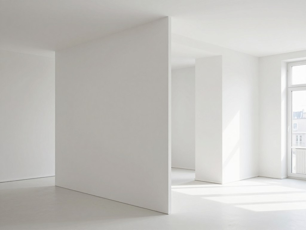 Neue Trockenbauwand als Raumteiler in modernem Wohnraum