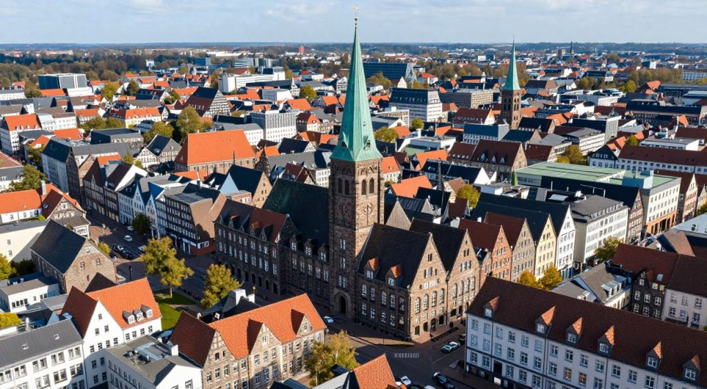 Oldenburg Stadtansicht mit historischen Gebäuden für Verputzer-Arbeiten