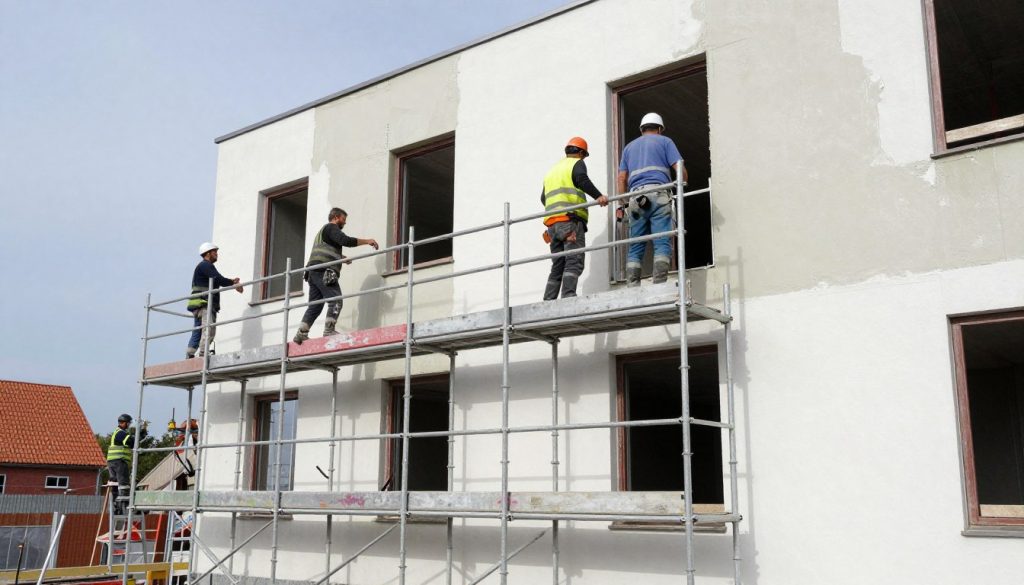 Polnisches Verputzer Team bei der Arbeit in Bremen
