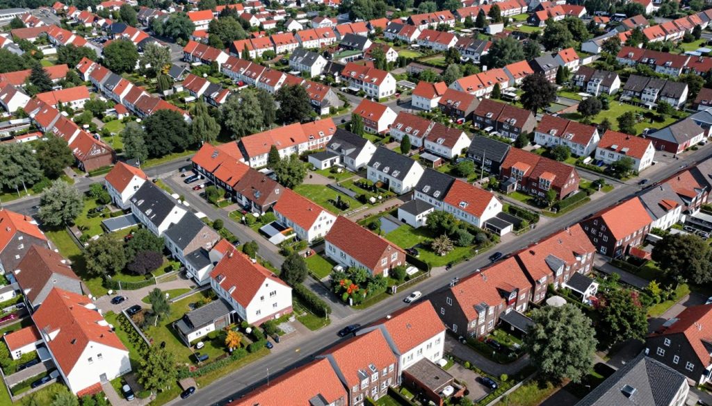 Stadtansicht von Delmenhorst mit Wohngebäuden