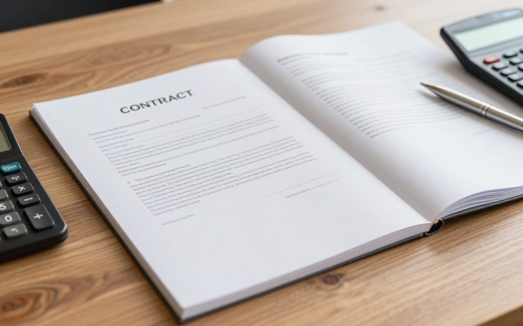 Transparente Vertragsunterlagen für Maurerarbeiten