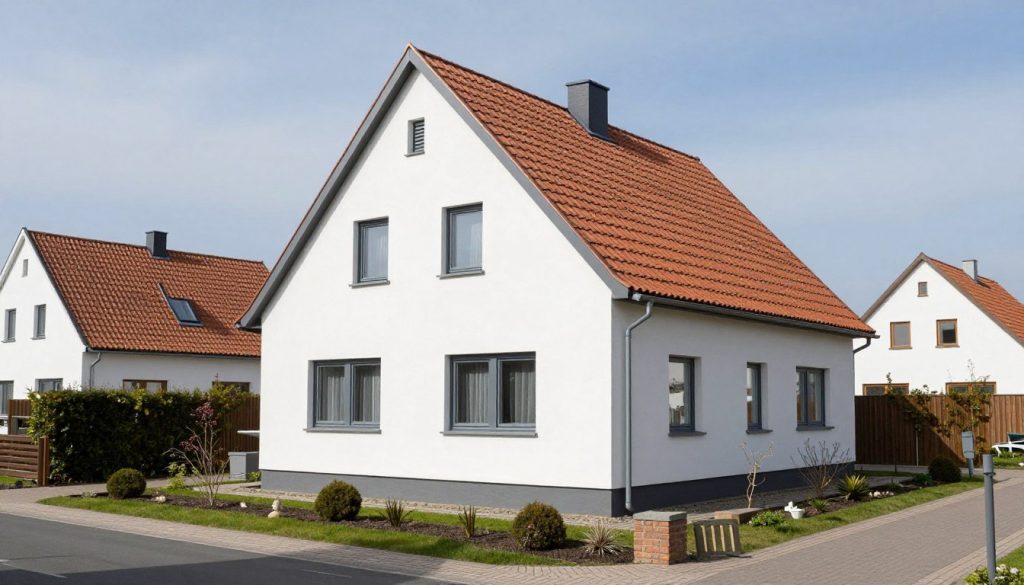 Typisches Wohnhaus in Weyhe mit frisch verputzter Fassade