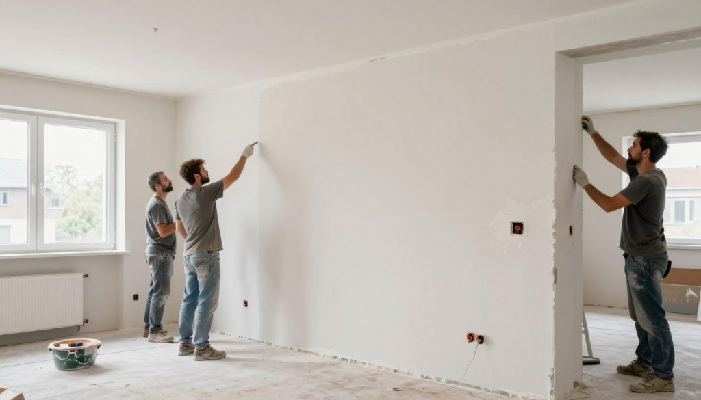 Verputzer Team bei der Arbeit an Innenwänden in Weyhe