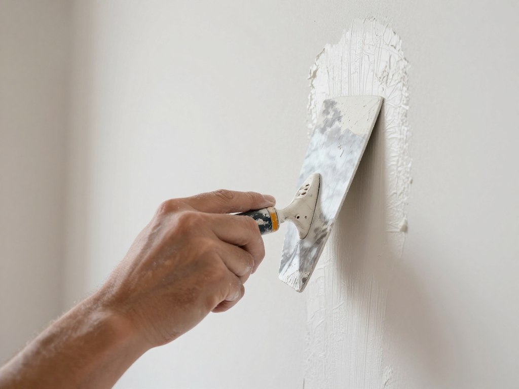 Verputzer bei Innenputz Arbeiten, Spachtelarbeiten an Wänden