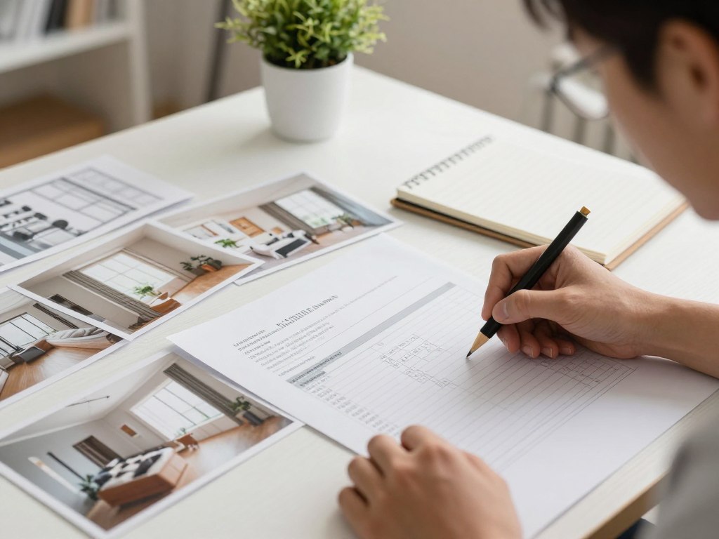 Vorbereitung für Renovierungsprojekt mit Notizen und Fotos in Bremen