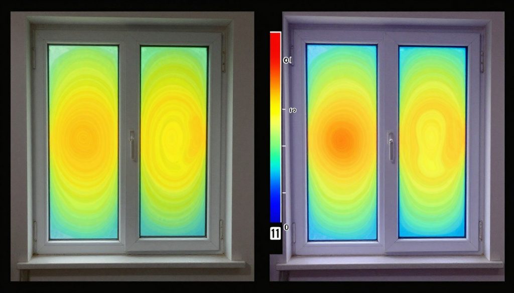 Wärmebildkamera Vergleich Fenster Polen 2-fach 3-fach Verglasung