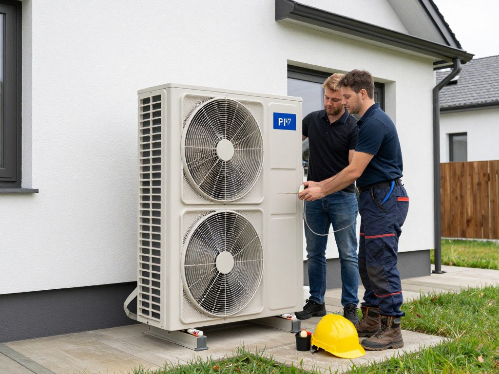 Wärmepumpe installieren Außengerät Aufstellung durch Fachkräfte