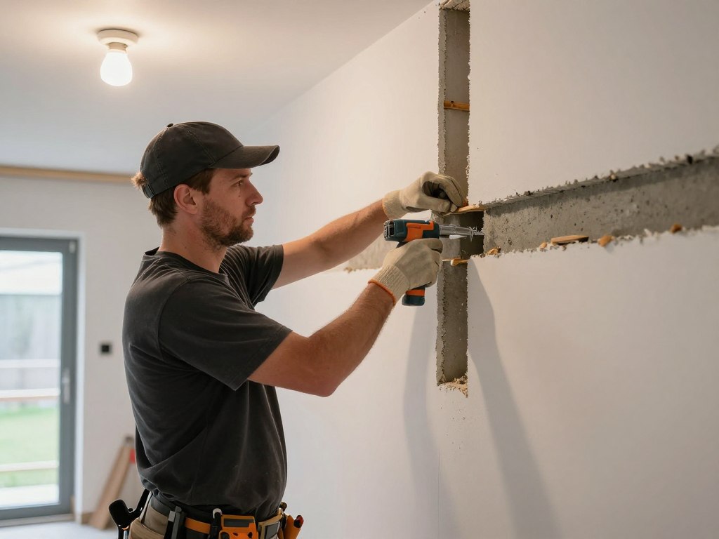 Wanddurchbruch in Wohnhaus durch Maurer