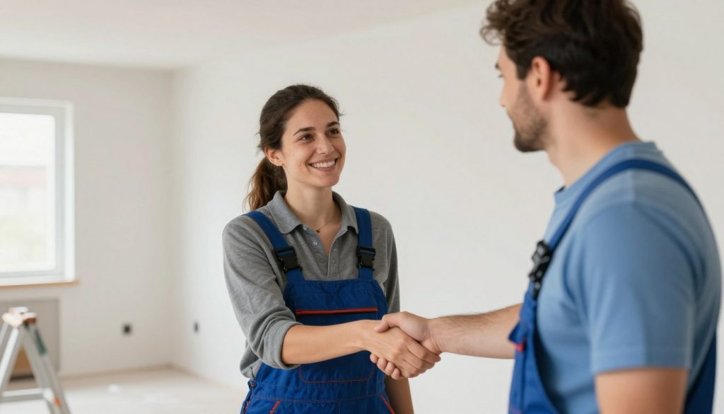 Zufriedener Hausbesitzer in Stuhr nach erfolgreicher Renovierung mit Handwerker