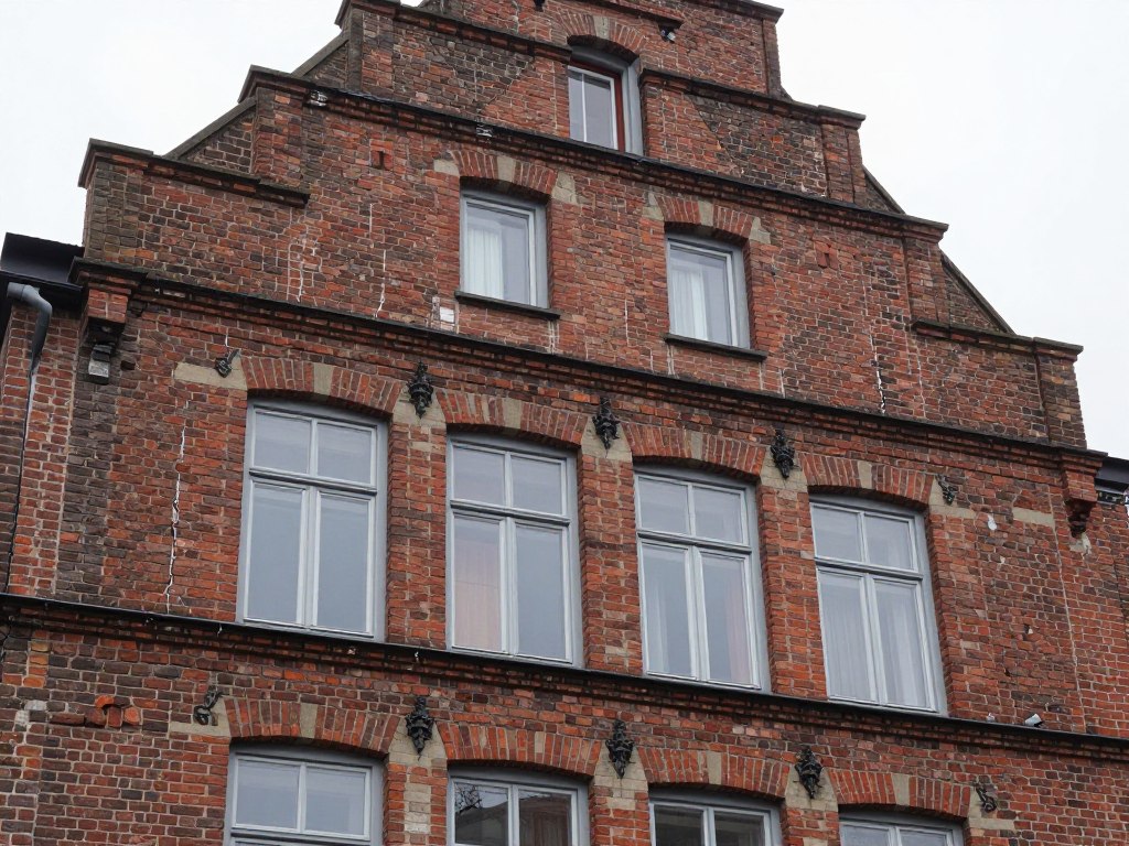 Altbau-Fassade in Achim vor der Sanierung mit sichtbaren Schäden und Rissen