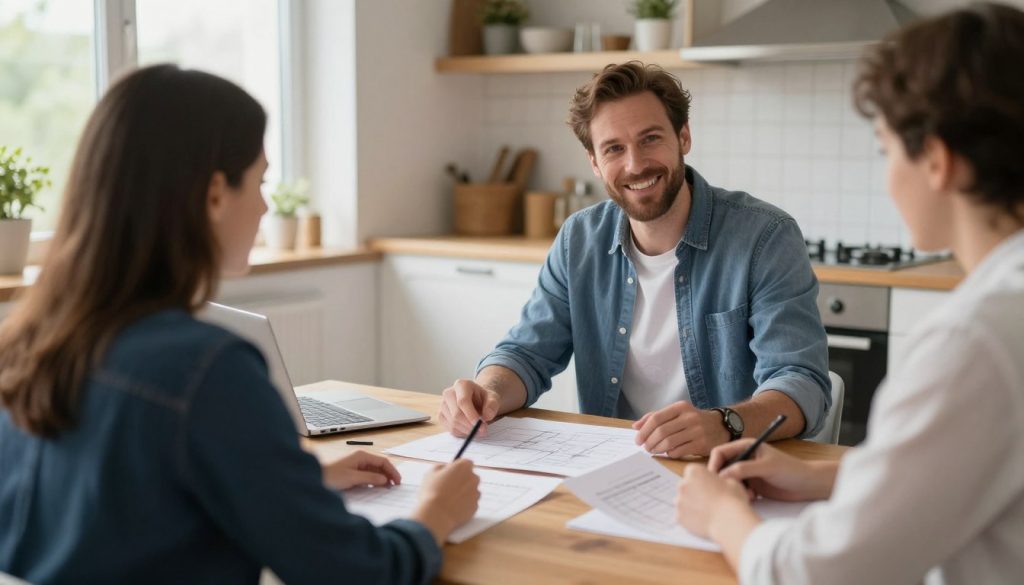 Beratungsgespräch mit Hausbesitzer in Lemwerder zum Handwerk-Projekt Beratungsgespräch mit Hausbesitzer in Lemwerder zum Handwerk-Projekt