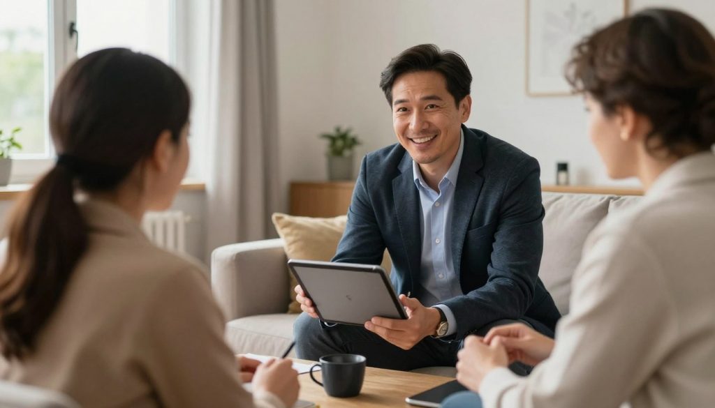 Beratungsgespräch zwischen Werklotse-Berater und Hausbesitzer in Achim bei Vor-Ort-Termin