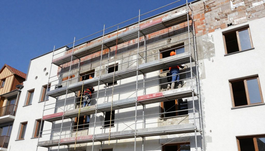 Fassadensanierung an Wohnhaus in Hude bei gutem Wetter Fassadensanierung an Wohnhaus in Hude bei gutem Wetter