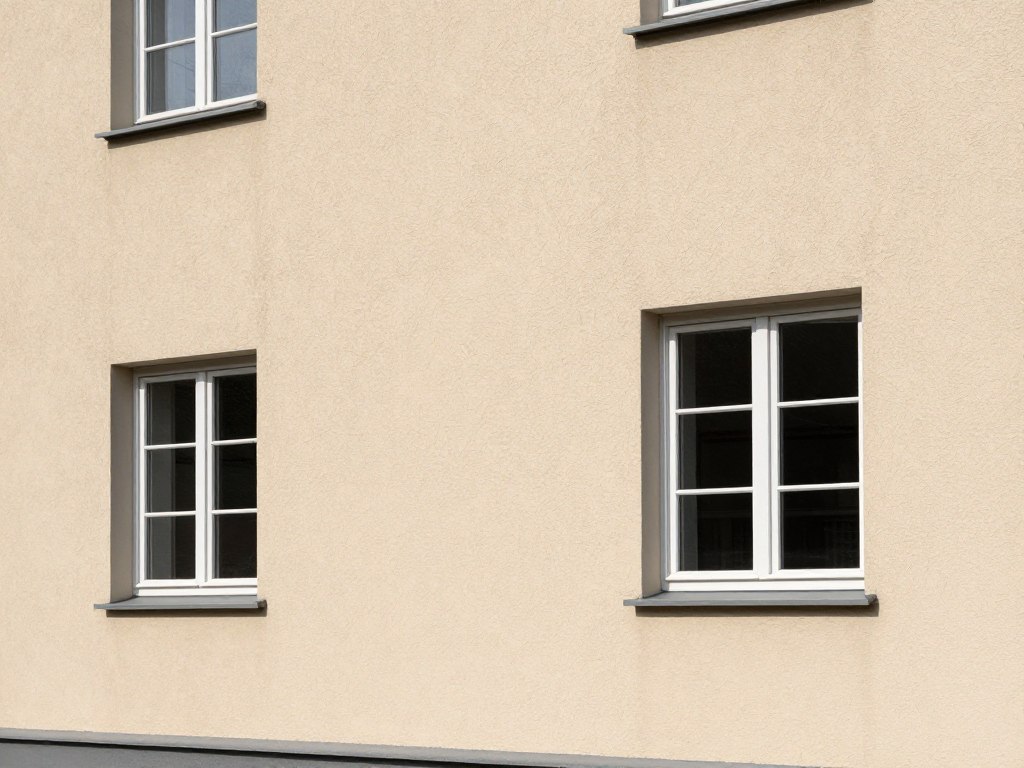 Frisch verputzte Außenfassade mit Strukturputz