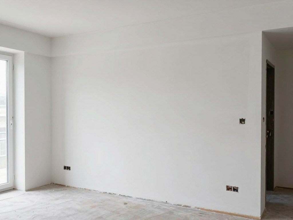 Frisch verputzte Innenwand in Wohnraum Achim