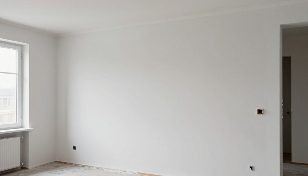 Frisch verputzte Innenwand in Wohnraum Norderstedt