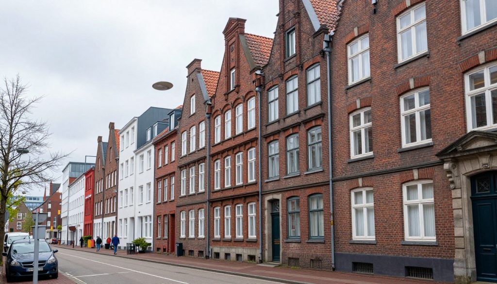 Hamburg Fassade: Typische norddeutsche Backsteinarchitektur mit sanierter Fassade im Stadtteil Hamburg Fassade: Typische norddeutsche Backsteinarchitektur mit sanierter Fassade im Stadtteil