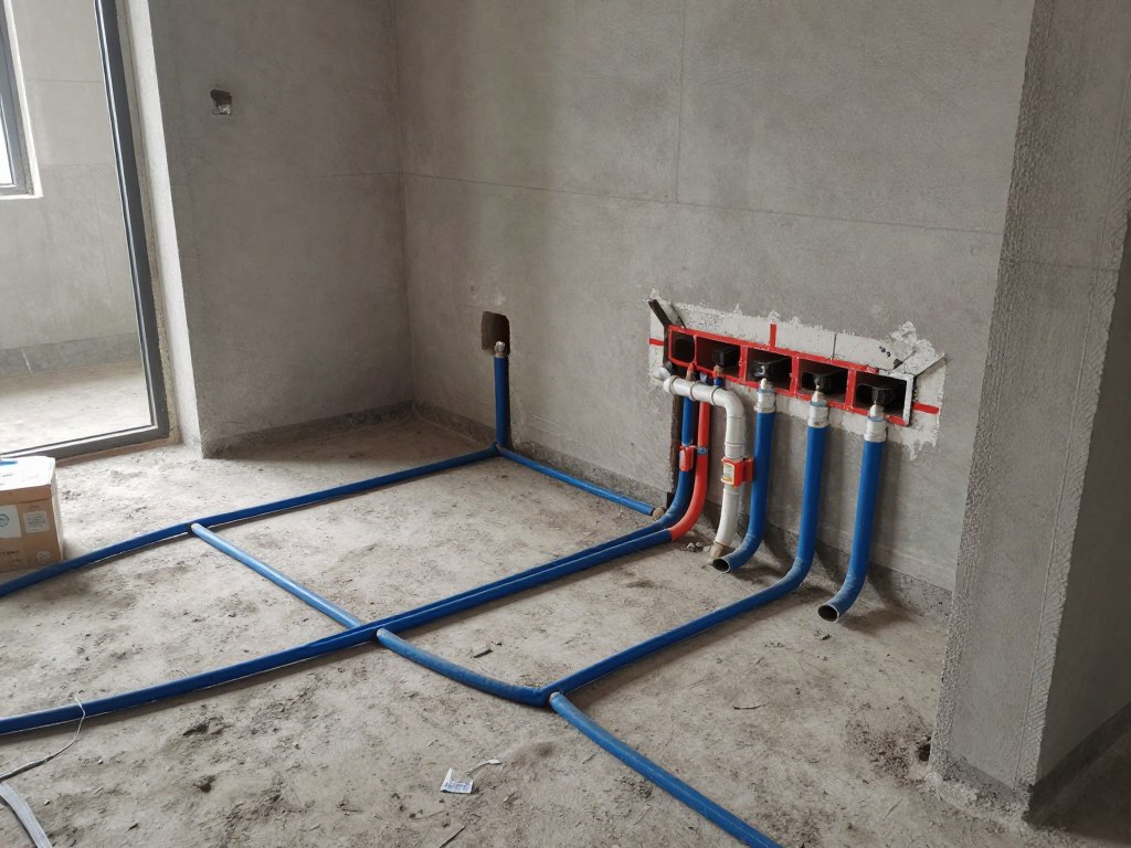 Heizungsmodernisierung Baustelle Rohre und Komponenten