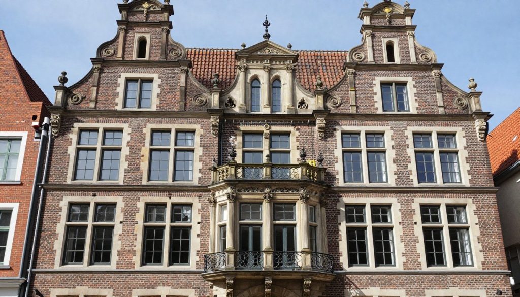 Historisches Altbaugebäude in Oldenburg mit restaurierter Fassade nach Sanierung Historisches Altbaugebäude in Oldenburg mit restaurierter Fassade nach Sanierung