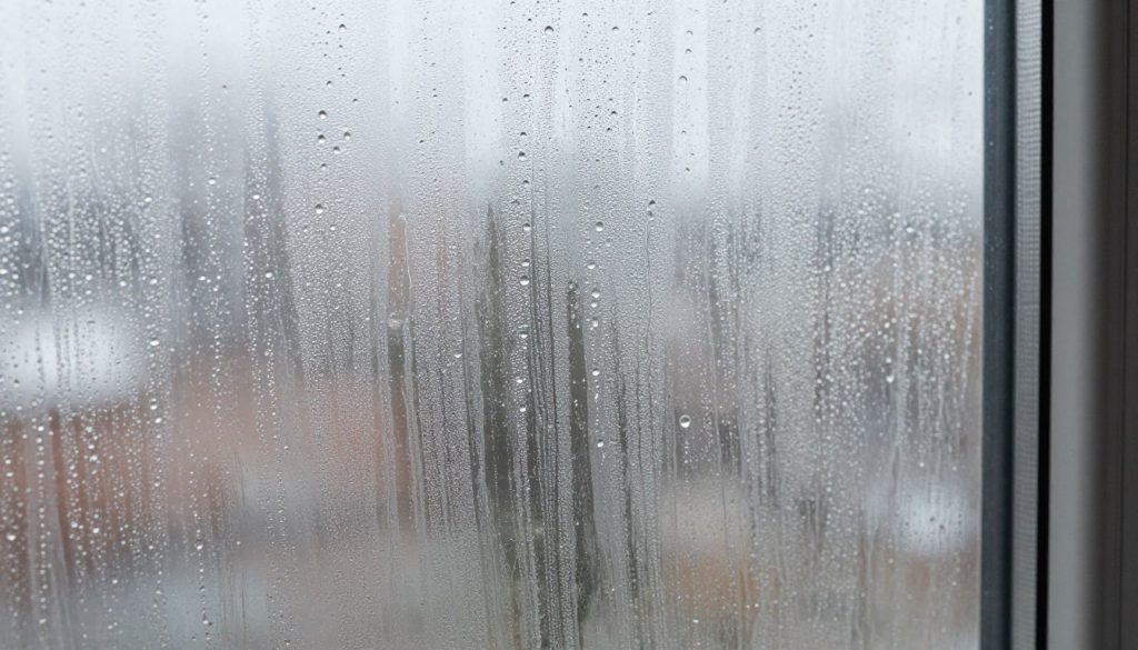 Kondensation am Fenster durch schlechte Dämmung Kondensation am Fenster durch schlechte Dämmung