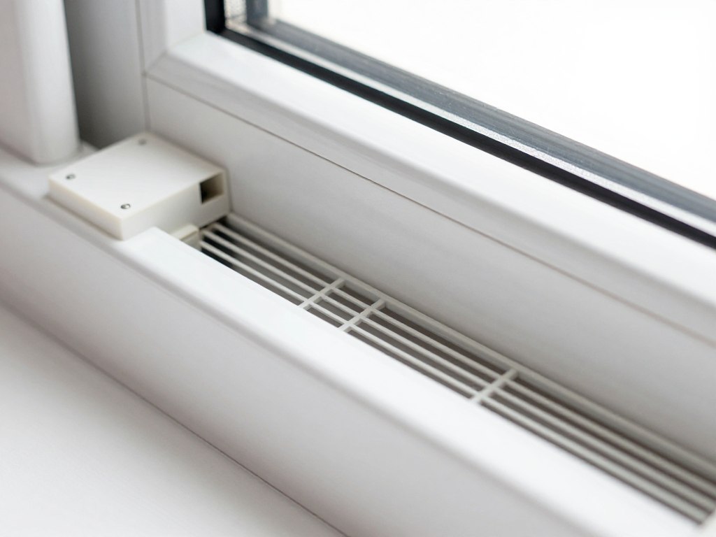 Lüftungsklappe im Fensterrahmen Lüftungsklappe im Fensterrahmen