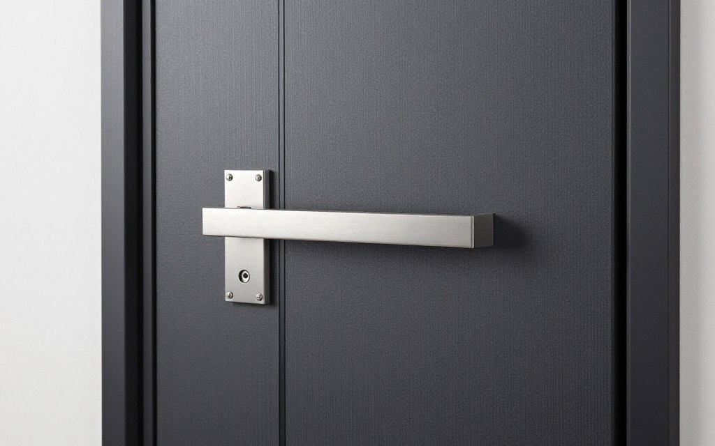 Moderne Haustür anthrazit mit Seitenteil und Edelstahlgriff Eingangsbereich Syke