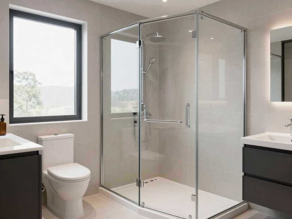 Modernes Badezimmer nach Sanierung durch SHK Installateur mit hochwertigen Armaturen