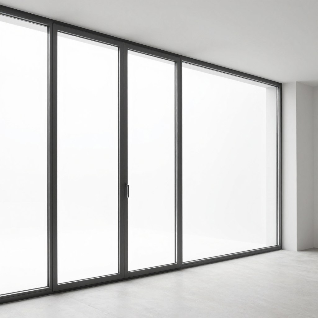 Modernes bodentiefes Fenster ohne Sprossen