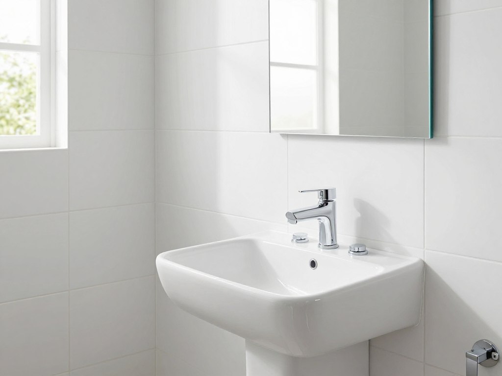 Modernes renoviertes Badezimmer mit neuen Sanitärinstallationen
