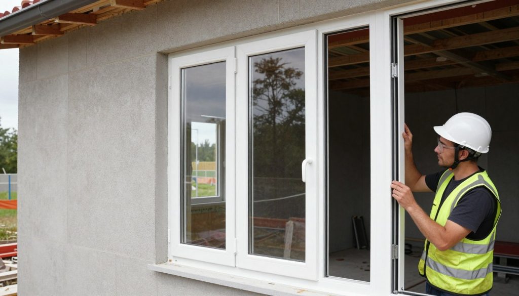 Montage von Kunststofffenstern in Neubau Achim Montage von Kunststofffenstern in Neubau Achim