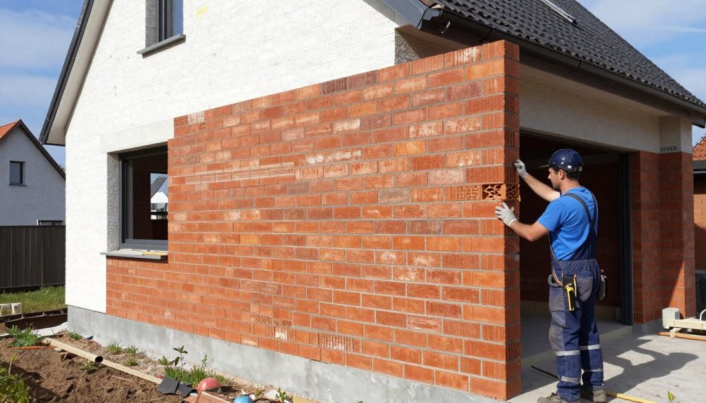 Neues Mauerwerk beim Hausbau in Syke