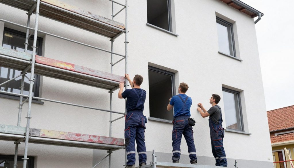 Professionelle Fassadensanierung durch deutsche und polnische Handwerker in Lemwerder