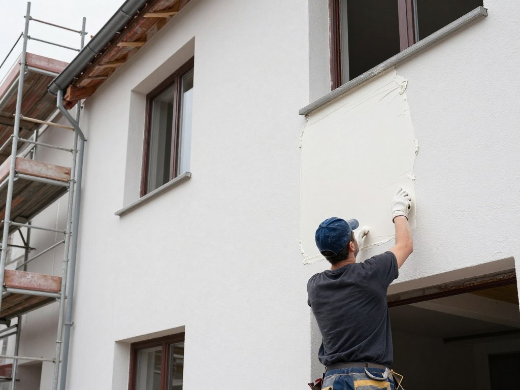 Putzarbeiten Rotenburg – Auftragen von Außenputz auf Fassade