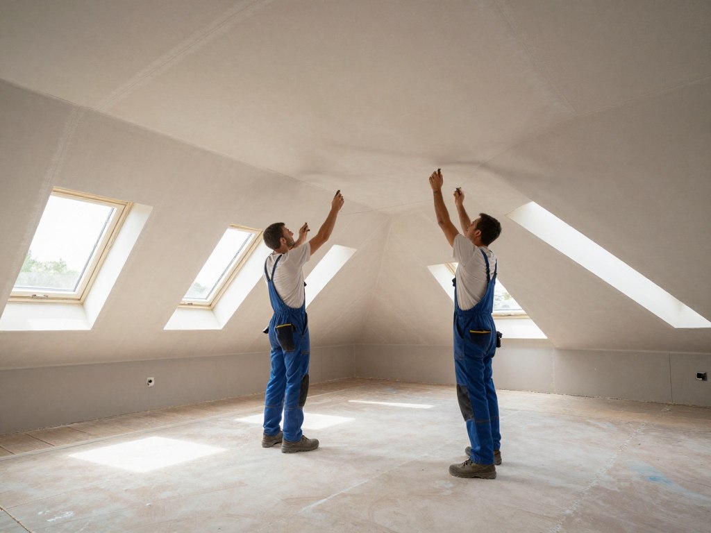 Trockenbauer Team bei Dachgeschossausbau Hude