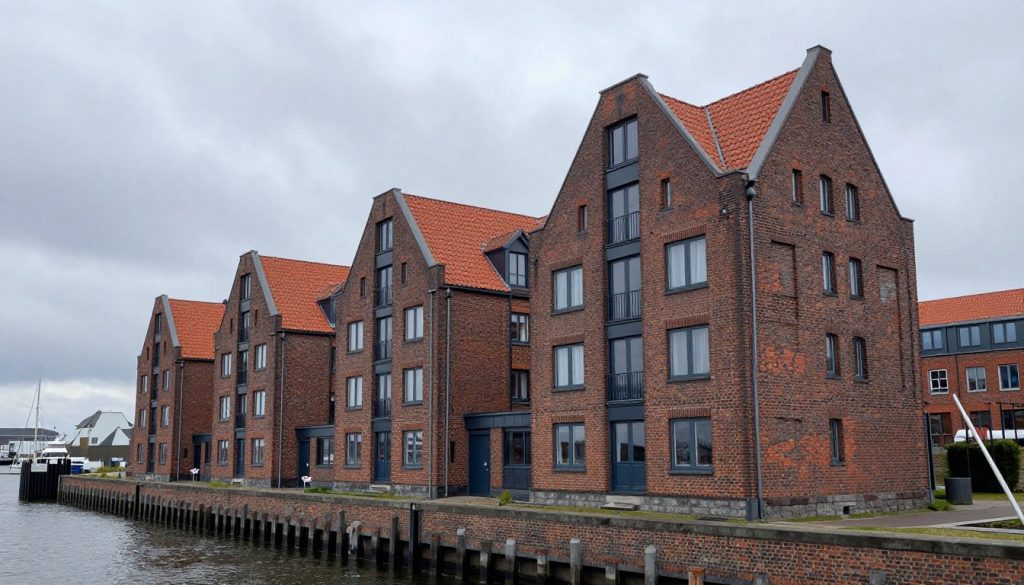 Typisches Wohngebäude in Bremerhaven mit Blick auf maritime Umgebung Typisches Wohngebäude in Bremerhaven mit Blick auf maritime Umgebung
