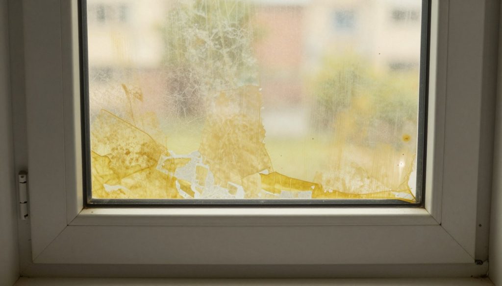 Vergilbtes billiges Kunststofffenster nach wenigen Jahren Vergilbtes billiges Kunststofffenster nach wenigen Jahren