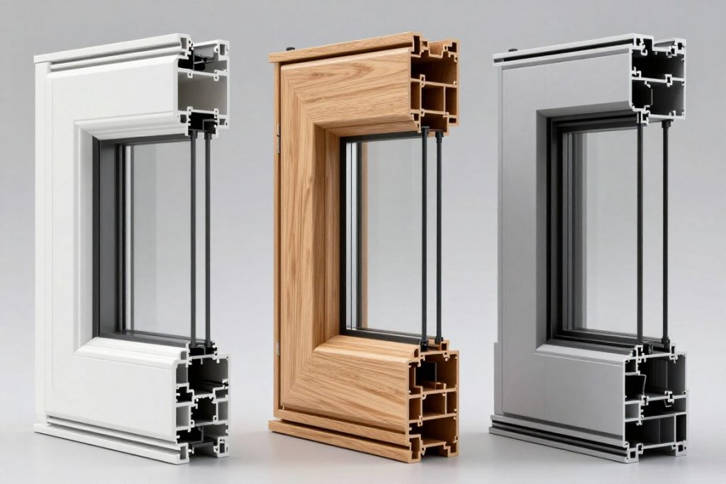 Verschiedene Fenstertypen und Materialien im direkten Vergleich – Kunststoff, Holz und Aluminium