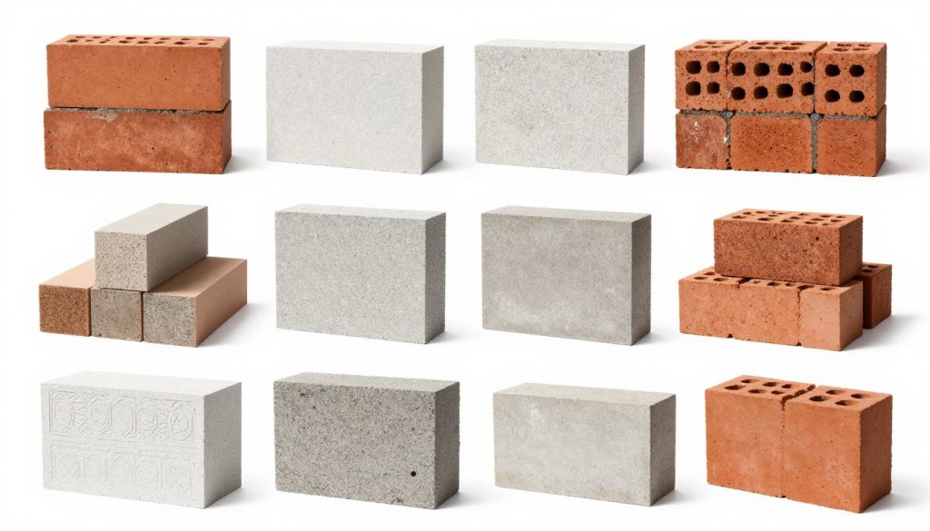 Verschiedene Mauersteine Materials