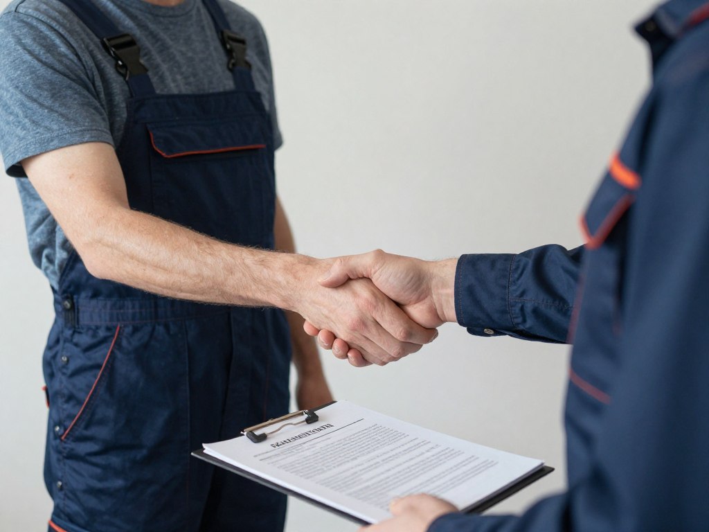 Vertragsunterzeichnung Wärmepumpe Bremervörde Fachbetrieb Kunde
