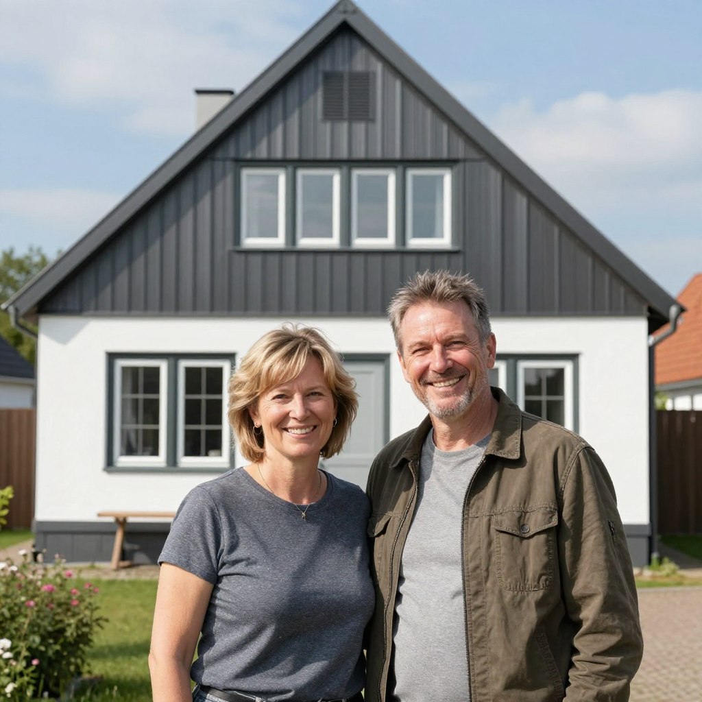 Zufriedene Hausbesitzer nach erfolgreicher Handwerker Vermittlung in Hude